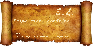 Sagmeister Leonárd névjegykártya