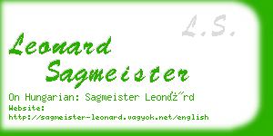 leonard sagmeister business card